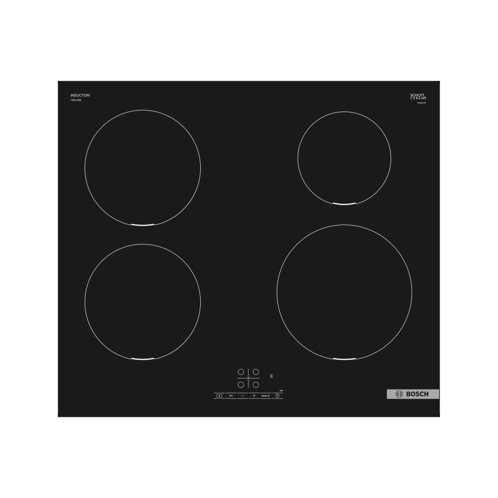 Bosch | Hob | PIE611BB5E | Induction Hob | 4 Cooking Zones | Touch Control | Black