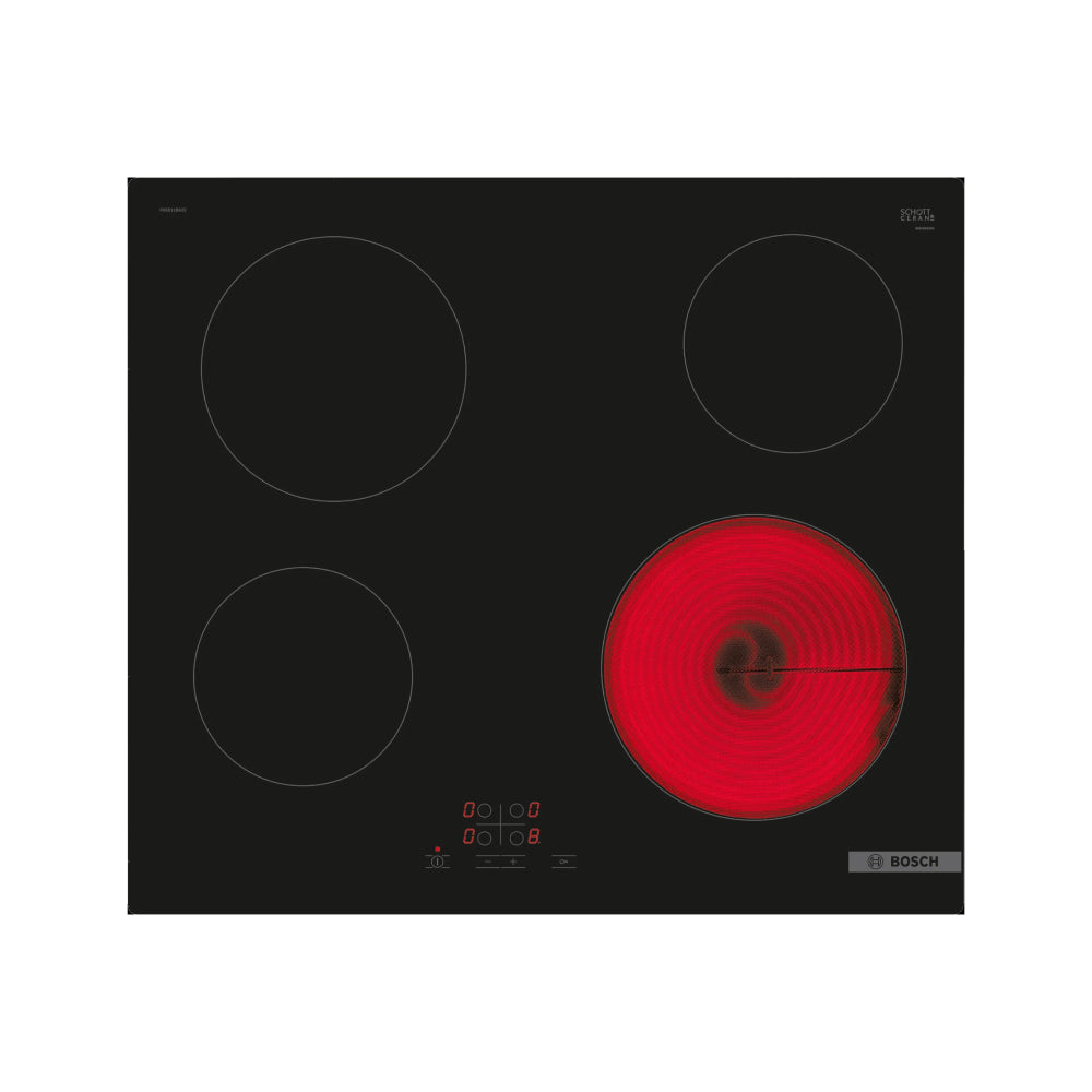 Bosch | Serie 4 | PKE611BA2E | Electric Ceramic Hob | 4 Cooking Zones | Touch Control | Black