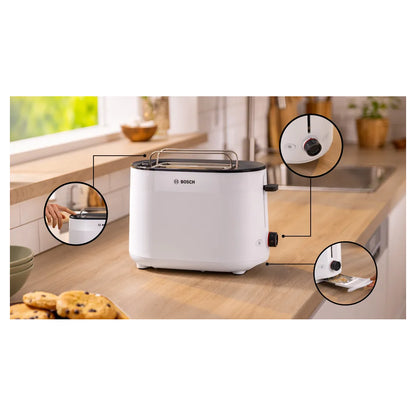 Bosch | MyMoment | TAT2M121 | Toaster | 950 W | 2 Slices | White