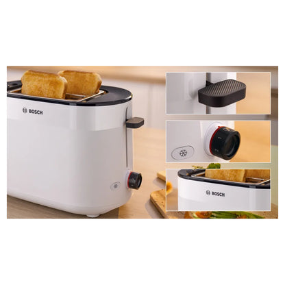 Bosch | MyMoment | TAT2M121 | Toaster | 950 W | 2 Slices | White