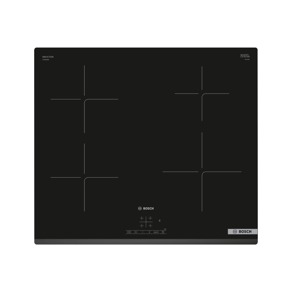 Bosch | Serie 4 | PUE63KBB6E | Induction Hob | 4 Cooking Zones | Touch Control | Black