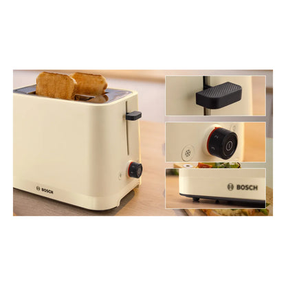 Bosch | MyMoment | TAT3M127 | Toaster | 950 W | 2 Slices | Cream