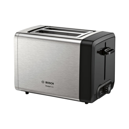 Bosch | DesignLine | TAT4P420 | Toaster | 970 W | 2 Slices | Black | Silver