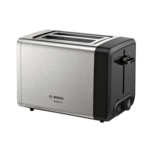 Bosch | DesignLine | TAT4P420 | Toaster | 970 W | 2 Scheiben | Schwarz | Silber