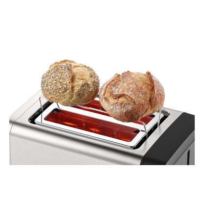 Bosch | DesignLine | TAT4P420 | Toaster | 970 W | 2 Slices | Black | Silver