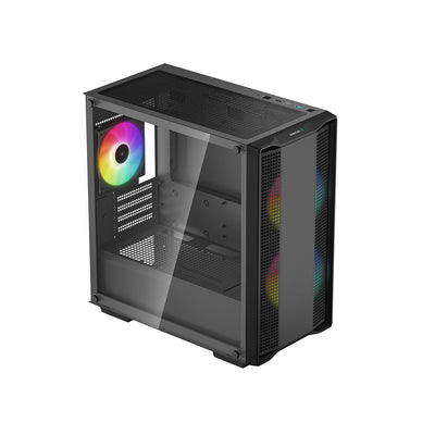 DeepCool | CC360 ARGB | Micro ATX Mini Tower Case | Tempered Glass | Black