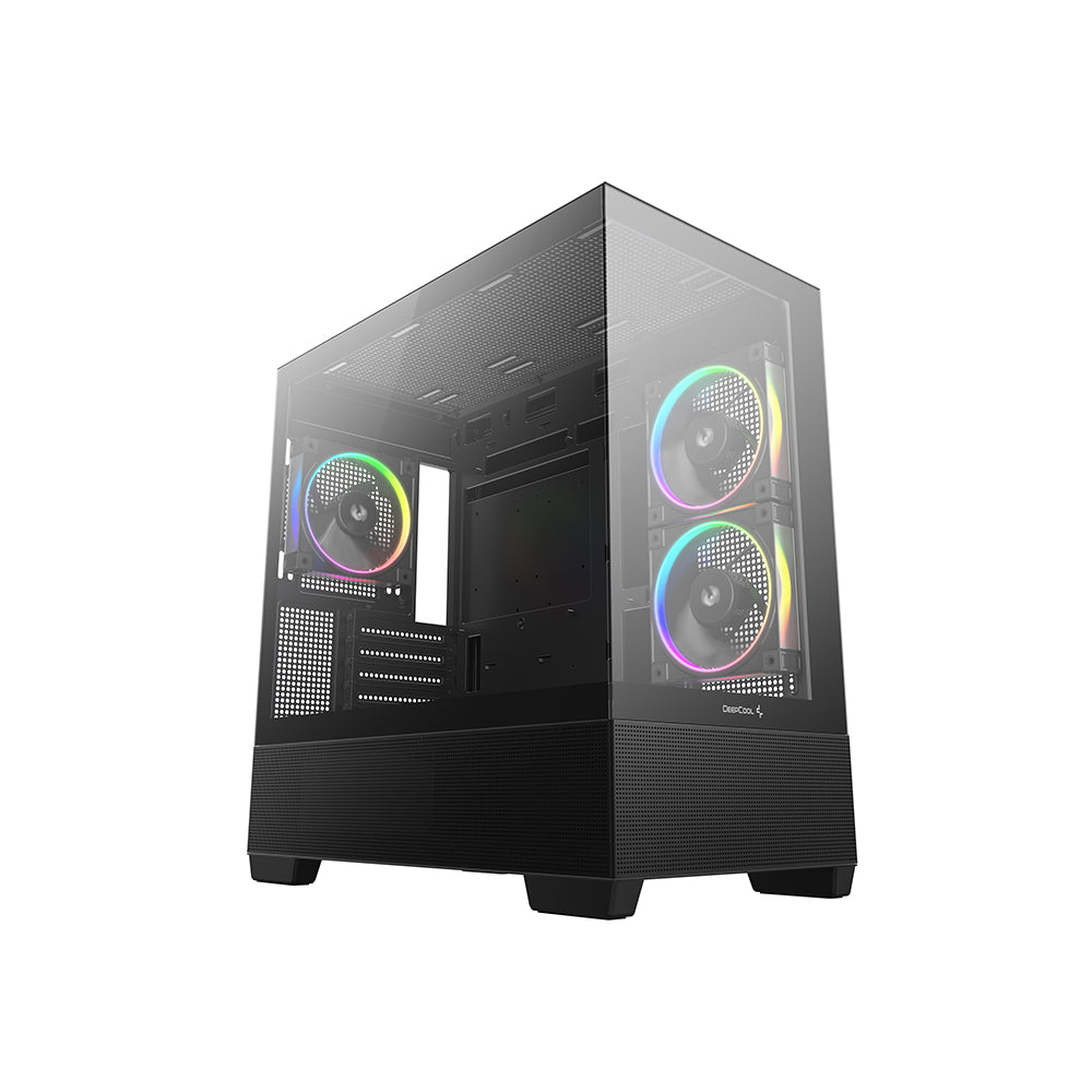 DeepCool | CG380 3F ARGB | Micro ATX Mini Tower Case | Tempered Glass | Black
