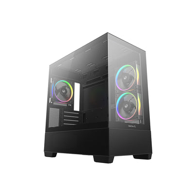 DeepCool | CG380 3F ARGB | Micro ATX Mini Tower Case | Tempered Glass | Black