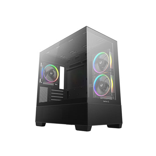 DeepCool | CG380 3F ARGB | Micro ATX Mini Tower Case | Tempered Glass | Black
