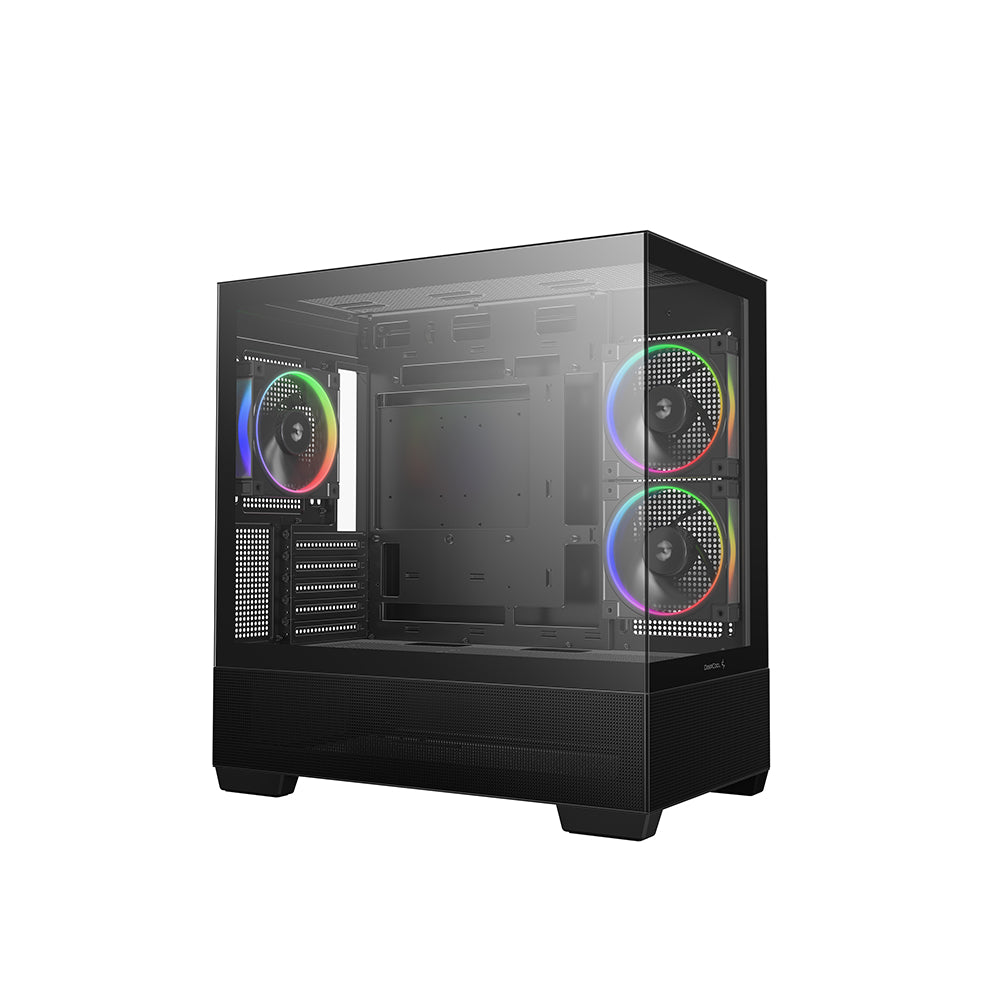 DeepCool | CG380 3F ARGB | Micro ATX Mini Tower Case | Tempered Glass | Black