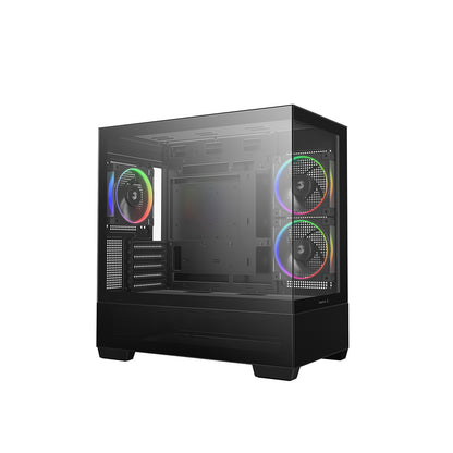 DeepCool | CG380 3F ARGB | Micro ATX Mini Tower Case | Tempered Glass | Black