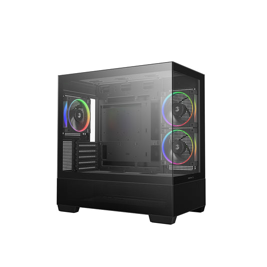DeepCool | CG380 3F ARGB | Micro ATX Mini Tower Case | Tempered Glass | Black