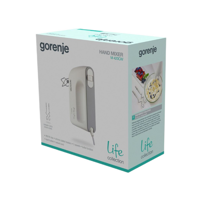Gorenje | Life Collection | Hand Mixer | M420CW | 450 W | 5 Speeds | Turbo | White