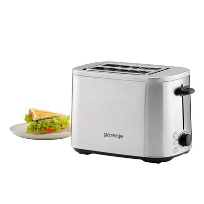 Gorenje | Toaster | T800DS | 800 W | 2 Scheiben | 7 Bräunungsstufen | Edelstahl | Silber