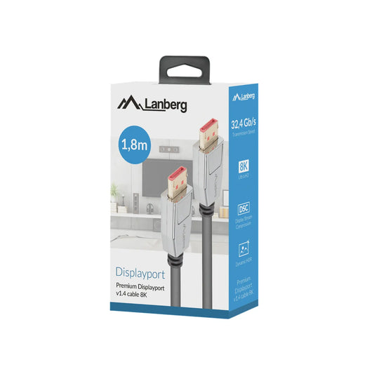 Lanberg | CA-DPDP-20CU-0018-BK | Male | DisplayPort | 1.8 m | Black
