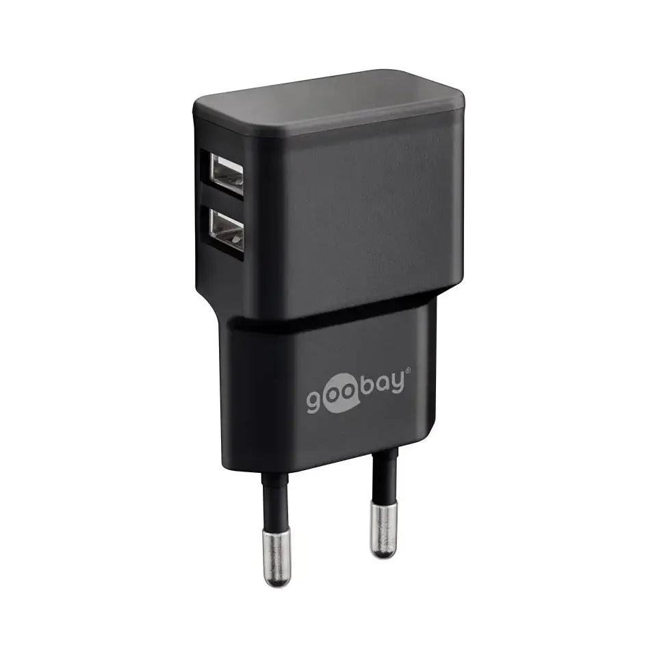 Goobay | Power adapter | 4 pin USB Type A | Europlug (power CEE 7/16) | 12 W | Black