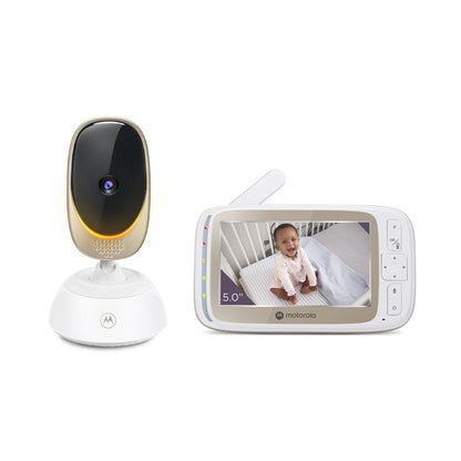 Motorola | VM85 CONNECT | 5" Wi-Fi Video Baby Monitor | Mood Light | White / Gold