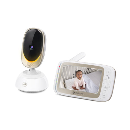 Motorola | VM85 CONNECT | 5" Wi-Fi Video Baby Monitor | Mood Light | White / Gold