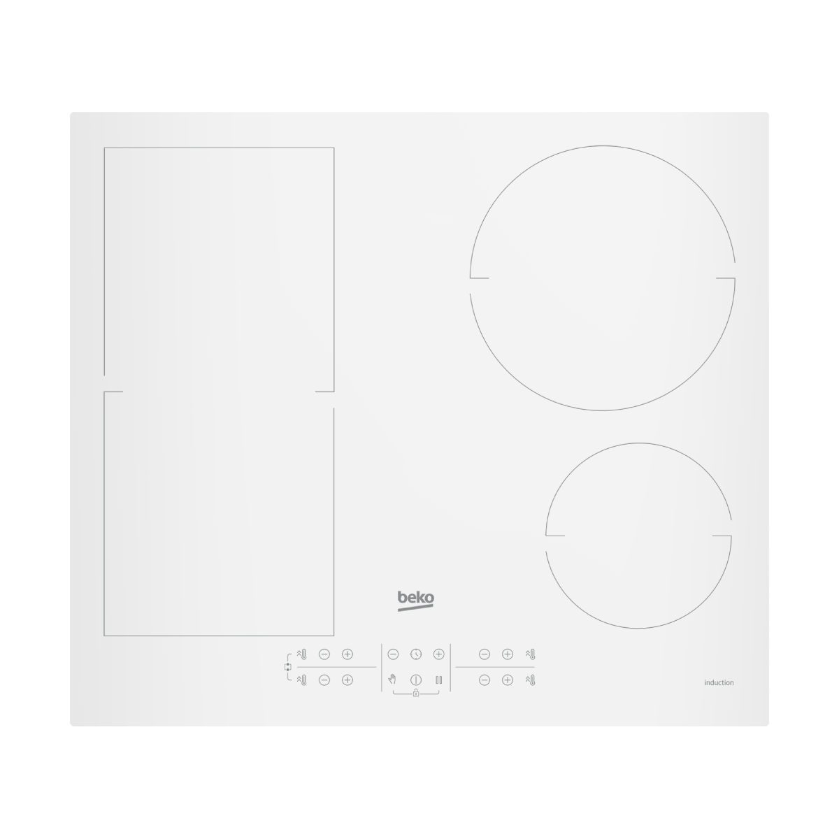 Beko | Induction Hob | HII64200FMTW | 4 Cooking Zones | 9 Power Levels | Boost | IndyFlex | Touch Control | White