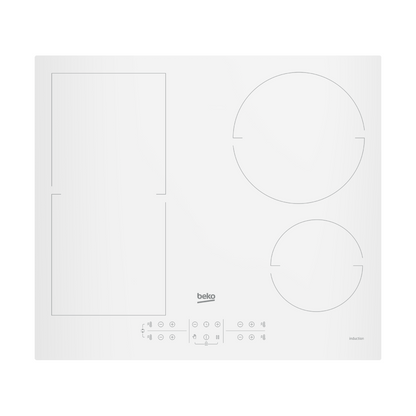 Beko | Induction Hob | HII64200FMTW | 4 Cooking Zones | 9 Power Levels | Boost | IndyFlex | Touch Control | White