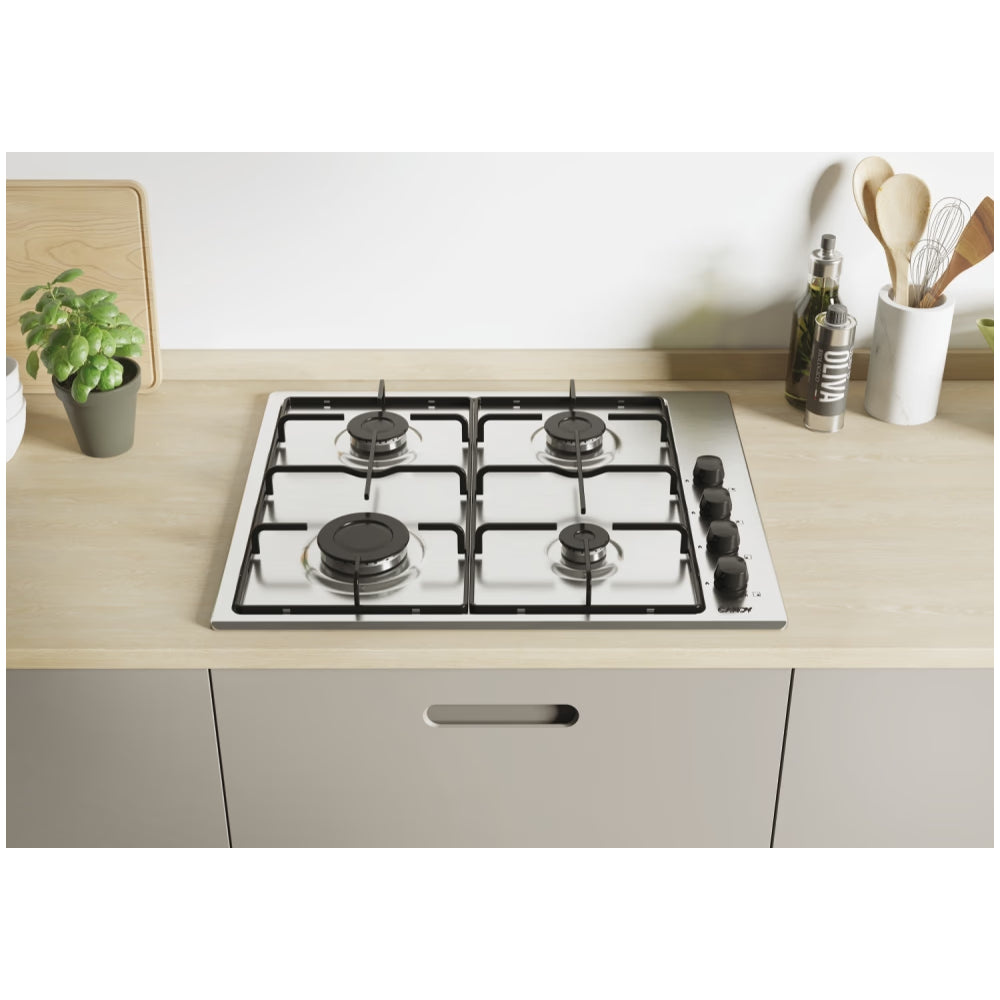 Candy | Idea | Gas Hob | CHW6LBX/4U2 | 4 Cooking Zones | Side Knobs | Stainless Steel