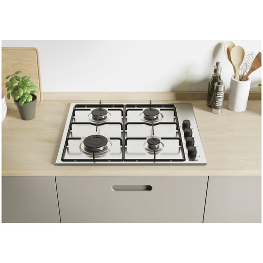 Candy | Idea | Gas Hob | CHW6LBX/4U2 | 4 Cooking Zones | Side Knobs | Stainless Steel