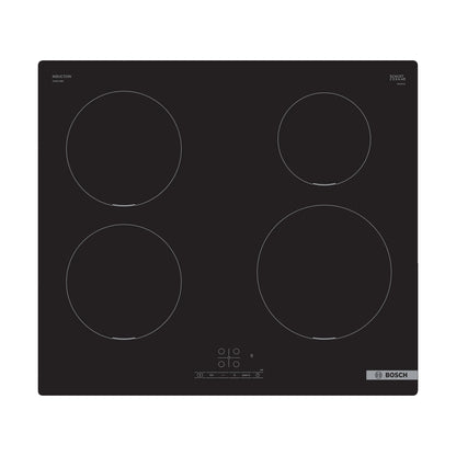 Bosch | Series 4 | Induction Hob | PUE611BB5E | 4 Cooking Zones | PowerBoost | TouchControl | Timer | Black