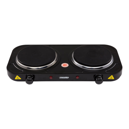 Mesko | Electric Hot Plate | MS 6509 | 2000 W | 2 Cooking Zones | 5 Temperature Settings | Black