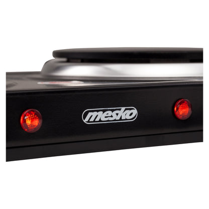 Mesko | Electric Hot Plate | MS 6509 | 2000 W | 2 Cooking Zones | 5 Temperature Settings | Black