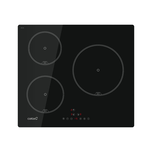 CATA | Induction Hob | IB 6403E2 BK | 3 Cooking Zones | 9 Power Levels + Booster | Touch Control | Timer | Black