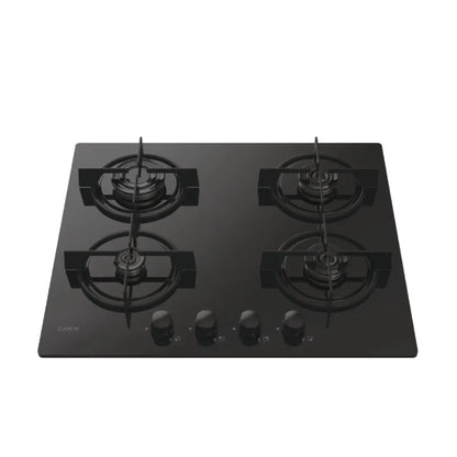 Candy | Gas on Glass Hob | CVW6BB | 4 Cooking Zones | 3 Gas Burners | Knobs | Black
