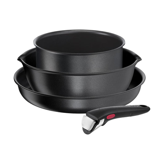 TEFAL | Ingenio Daily Chef | Pots & Pans Set | L7629453 | 4 pcs | 18/22/26 cm | Induction | Removable Handle | Black