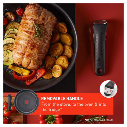 TEFAL | Ingenio Daily Chef | Pots & Pans Set | L7629453 | 4 pcs | 18/22/26 cm | Induction | Removable Handle | Black