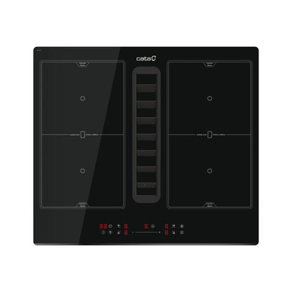 CATA | Flow-in | Venting Hob | IAS 6024 | Induction | 4 Cooking Zones | 9 Power Levels + Booster | Slider Control | Black