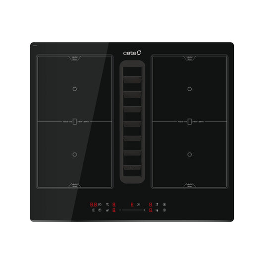CATA | Flow-in | Venting Hob | IAS 6024 | Induction | 4 Cooking Zones | 9 Power Levels + Booster | Slider Control | Black
