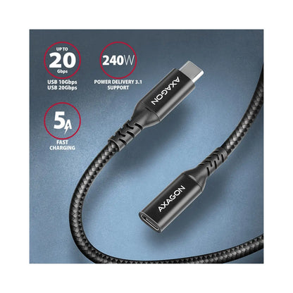 AXAGON | USB extension cable | 24 pin USB-C | Male | Female | 1.5 m | Black