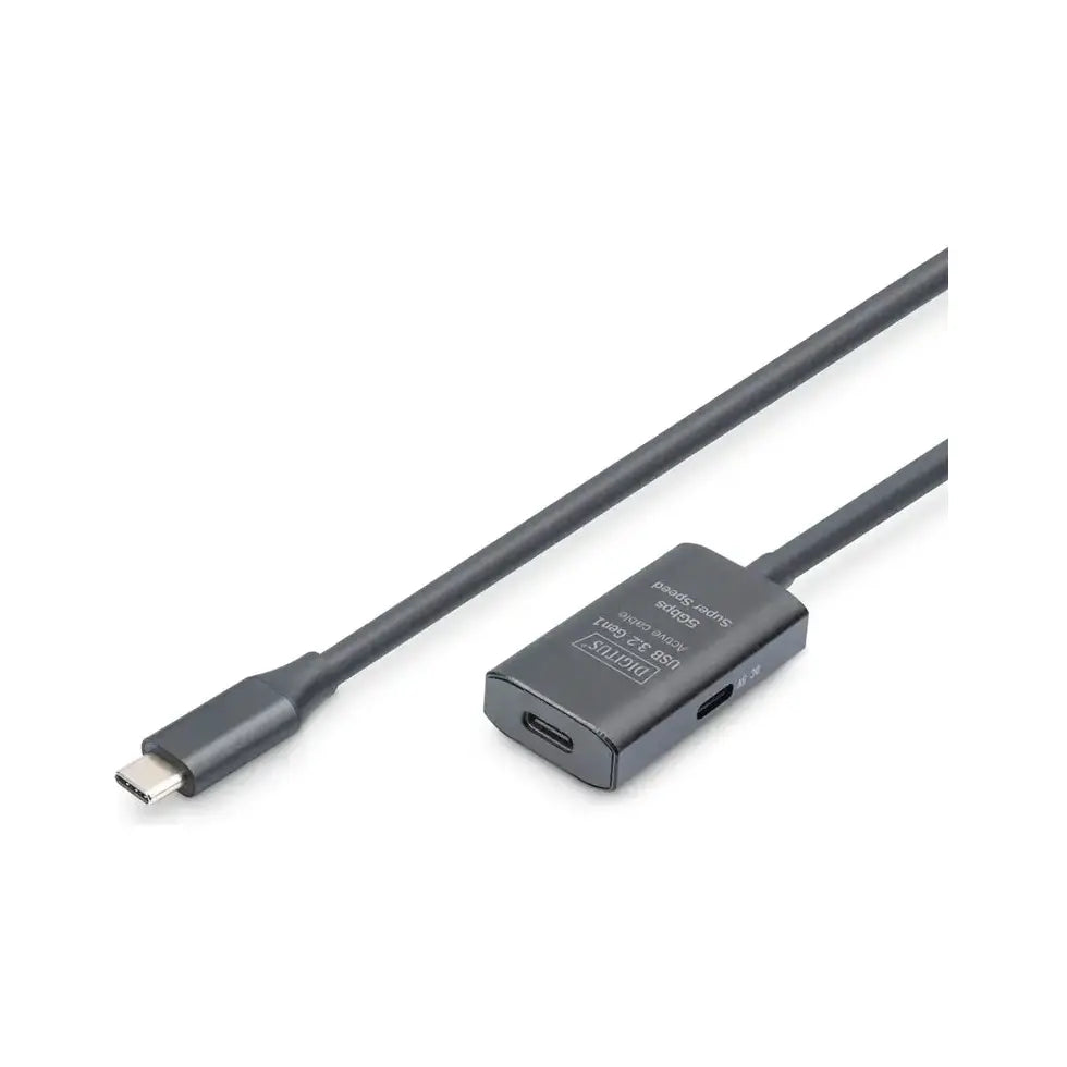 Digitus | USB extension cable | 24 pin USB-C | Male | Female | 5 m | Black