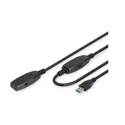 Digitus | USB extension cable | 9 pin USB Type A | Male | Female | 15 m | Black