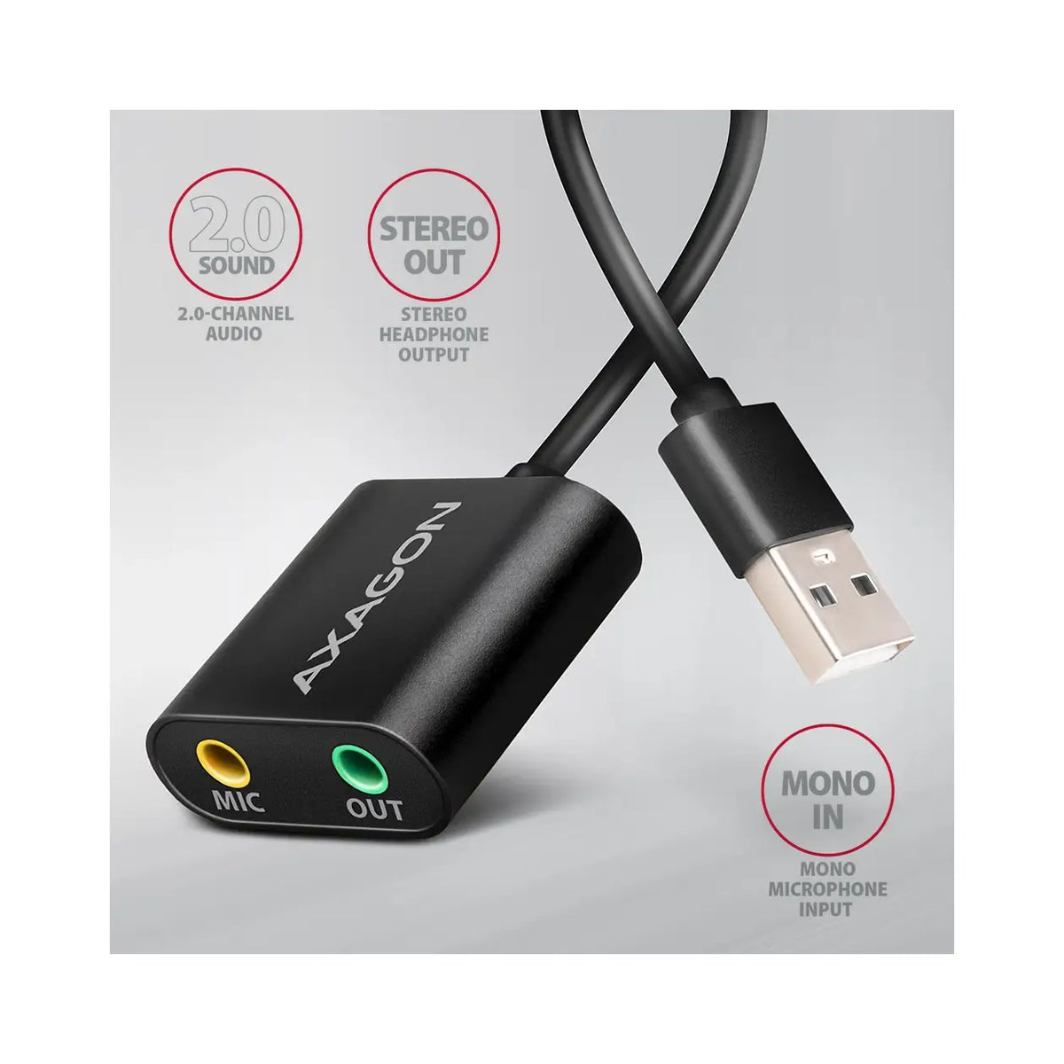 AXAGON | USB Cable Audio Adapter | ADA-12 | Black