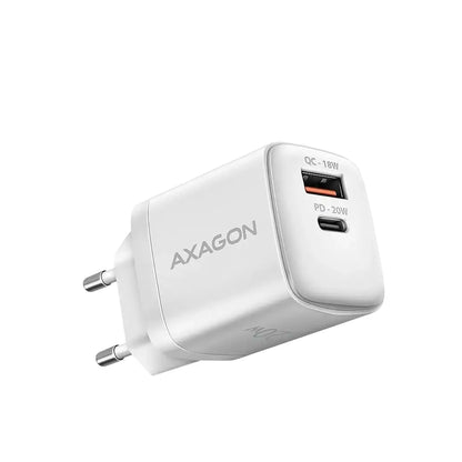 AXAGON | Wallcharger 2x port (USB-A + USB-C) | 20W | White