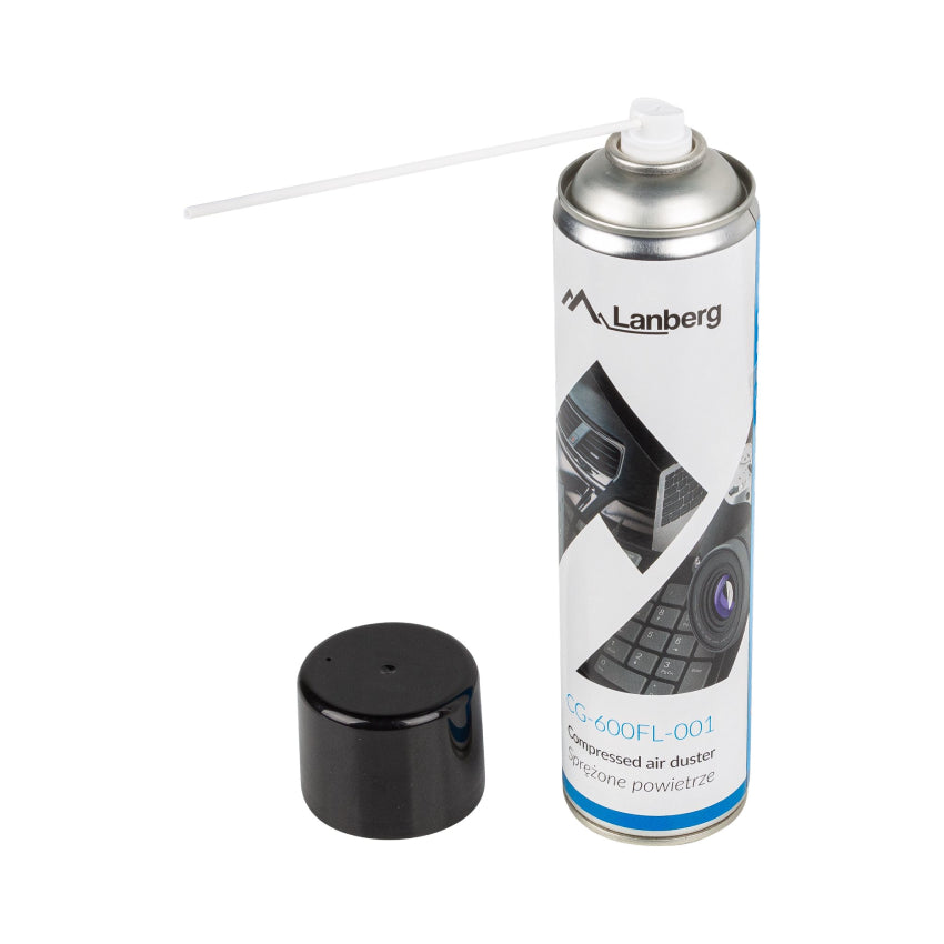 Lanberg | Air Duster | CG-600FL-001 | 600 ml | Compressed Gas | Extension Tube | White