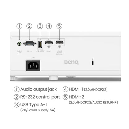 BenQ | TK710 | 4K UHD Laser Projector | DLP | 3840 × 2160 | 3200 ANSI Lumens | 3D | HDR10 | 1.3× Zoom | Grey/White