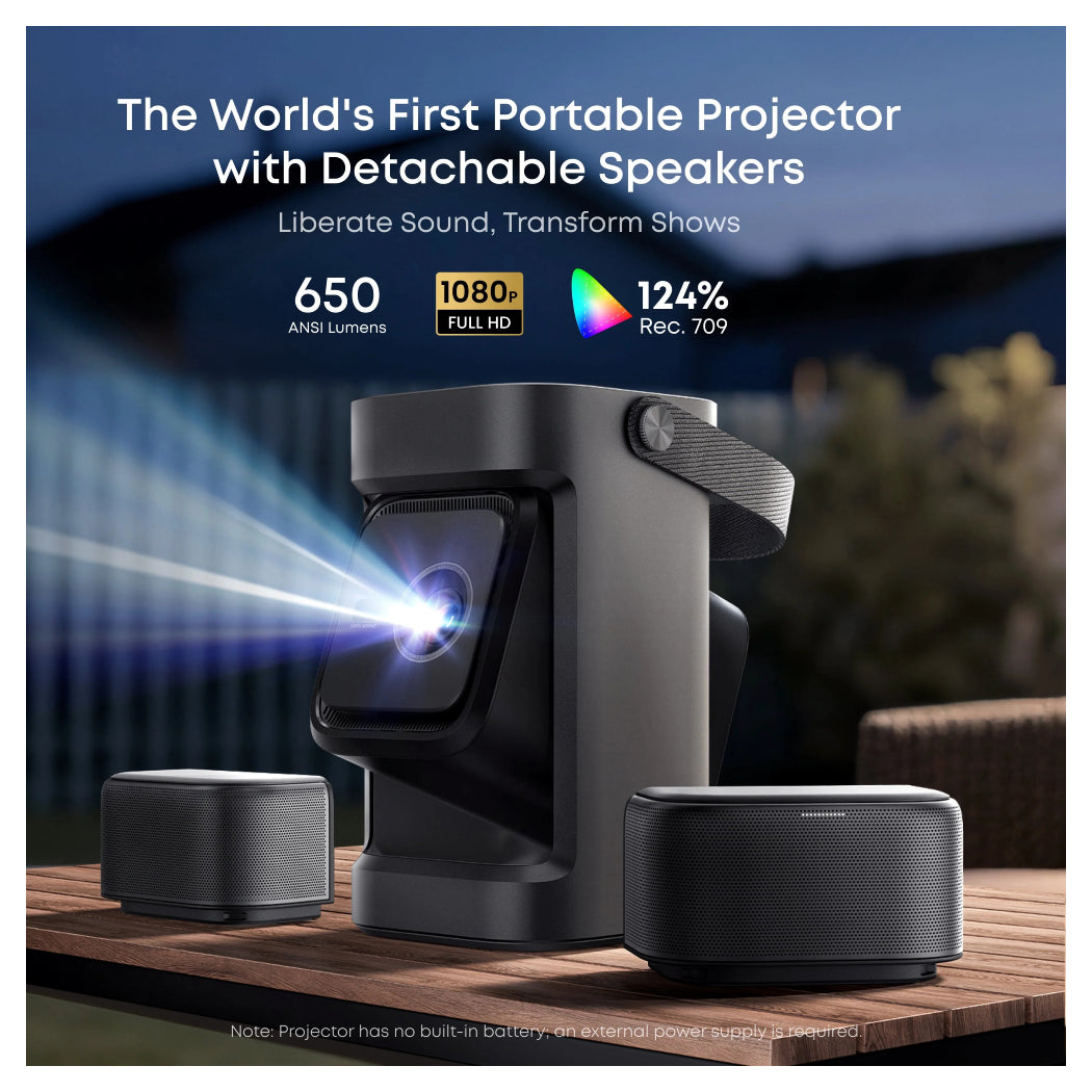 Anker Nebula | P1 | DLP Projector | Full HD 1080p | 650 ANSI Lumens | 20 W Detachable Speakers | Grey