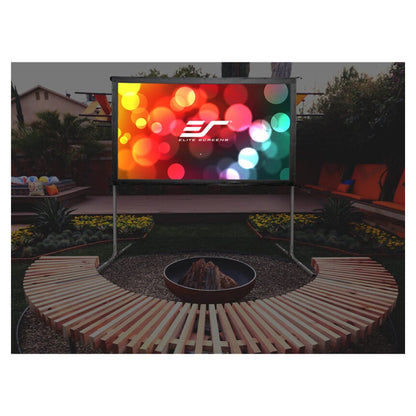 Elite Screens | Yard Master 2 Series | OMS120H2 | 120" | 16:9 | Portable Projection Screen with Legs | CineWhite | Silver / Black