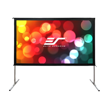 Elite Screens | Yard Master 2 Series | OMS120H2-DUAL | 120" | 16:9 | Outdoor Projection Screen | WraithVeil® Dual | Black / Silver