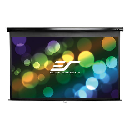 Elite Screens | Manual Series | M92UWH | 92" | 16:9 | Manual Projection Screen | MaxWhite® 2 | Black
