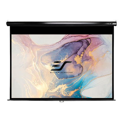 Elite Screens | Manual Series | M92UWH | 92" | 16:9 | Manual Projection Screen | MaxWhite® 2 | Black
