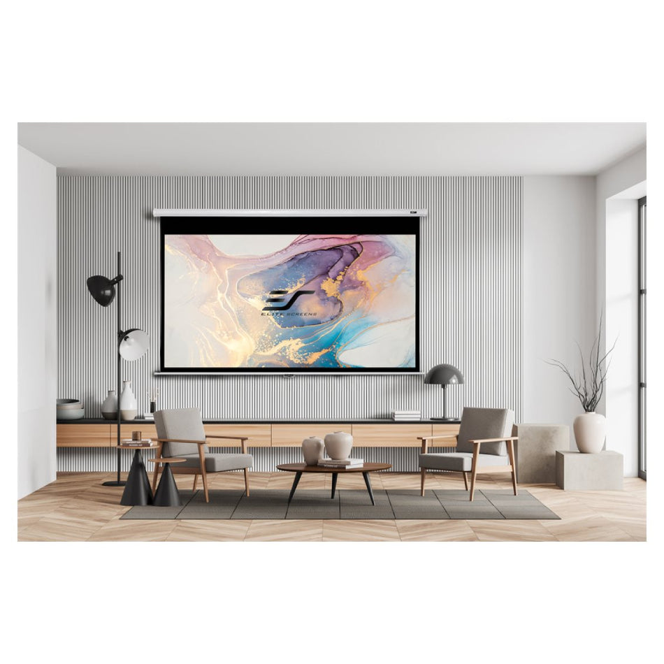 Elite Screens | Manual Series | M113NWS1 | 113" | 1:1 | Manual Projection Screen | MaxWhite® 2 | White