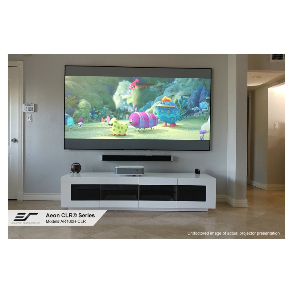 Elite Screens | Aeon Series | AR100WH2 | 100" | 16:9 | Fixed Frame Projection Screen | CineWhite® UHD-B | Black