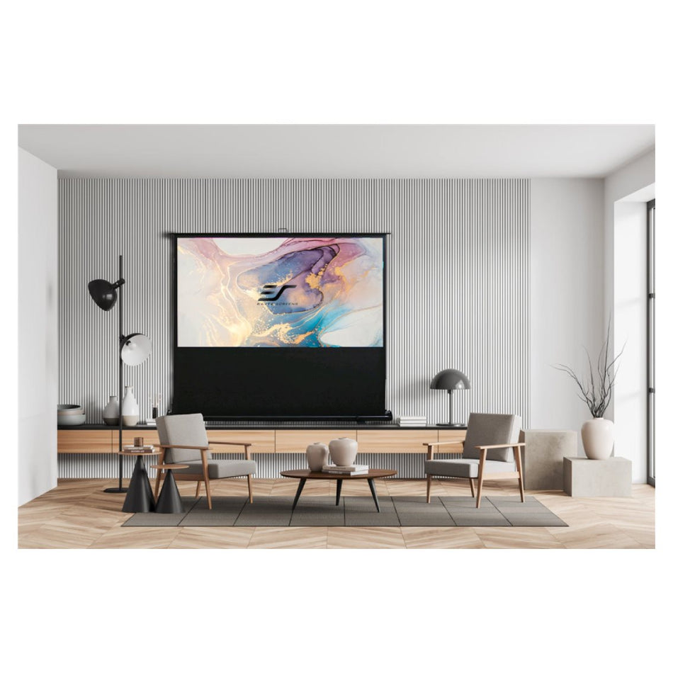 Elite Screens | ezCinema 2 Series | F95XWH2 | 95" | 16:9 | Portable Floor Projection Screen | MaxWhite® 2 | Black